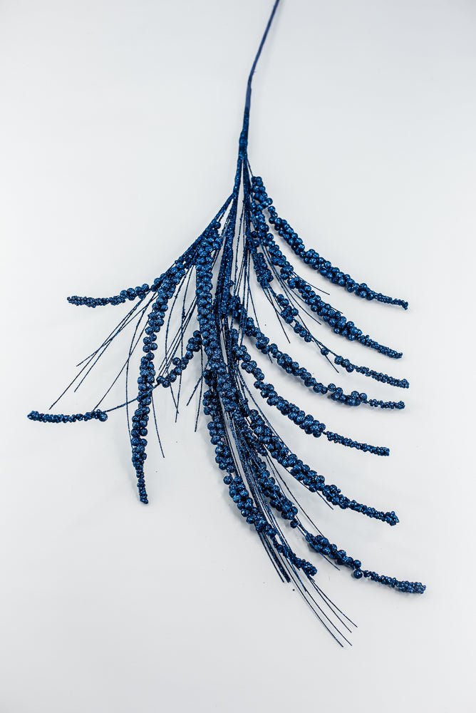 Blue glittery holiday spray - Greenery MarketArtificial Flora84633dkbl