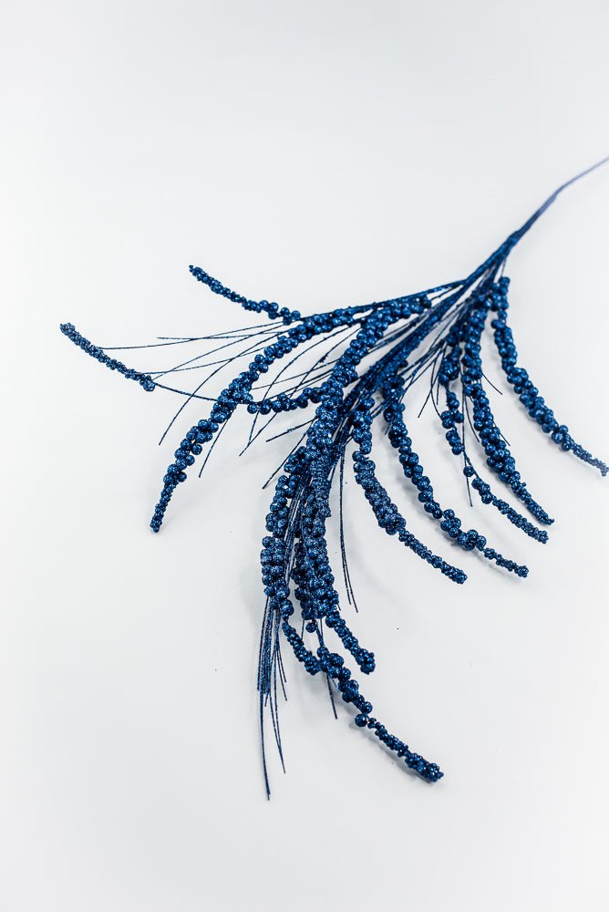 Blue glittery holiday spray - Greenery MarketArtificial Flora84633dkbl