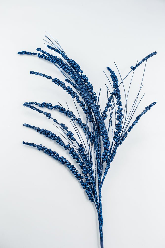 Blue glittery holiday spray - Greenery MarketArtificial Flora84633dkbl