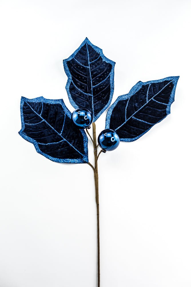 Blue Holly Leaves Spray - Greenery Market86264BL