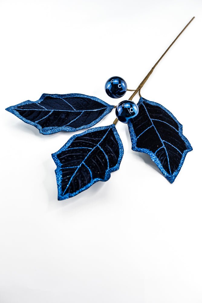 Blue Holly Leaves Spray - Greenery Market86264BL