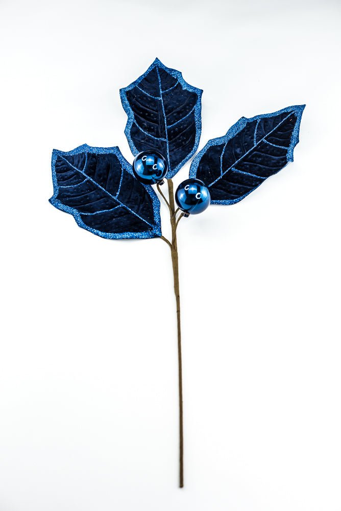 Blue Holly Leaves Spray - Greenery Market86264BL