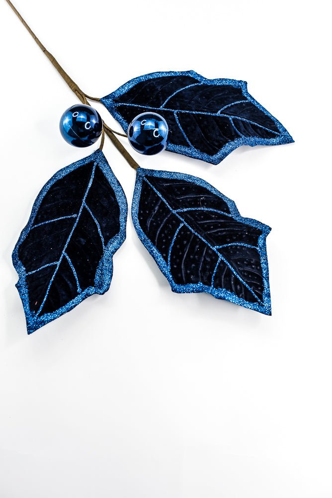 Blue Holly Leaves Spray - Greenery Market86264BL