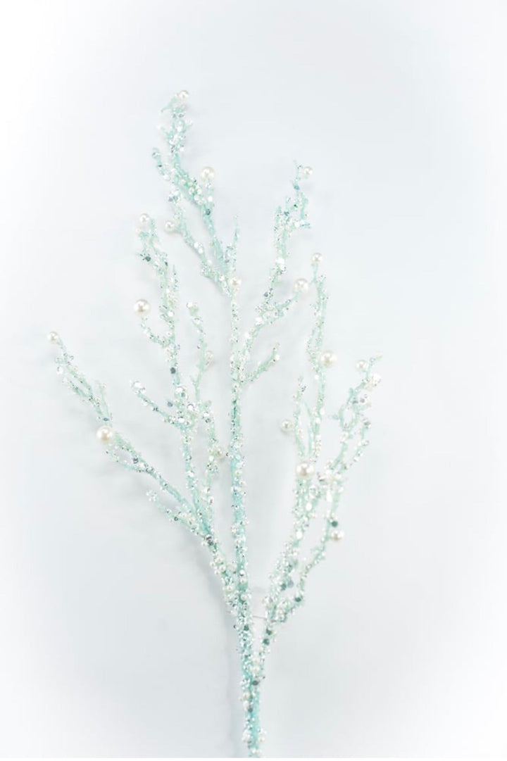 Blue Iced Pearl Twig Spray - Greenery Market40283-BL