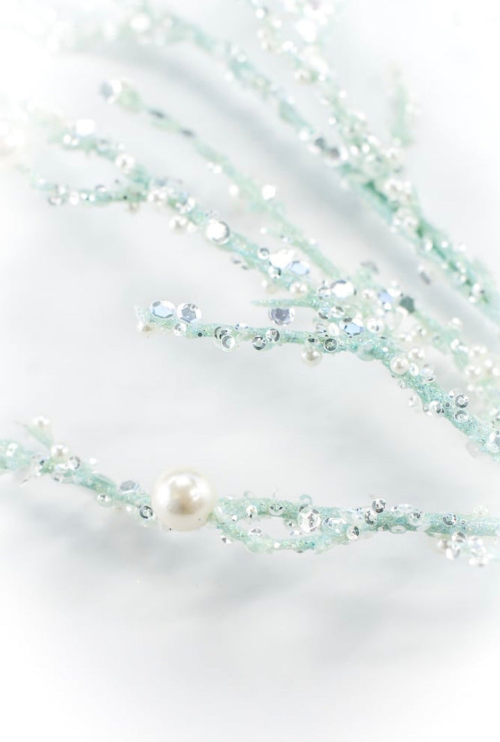 Blue Iced Pearl Twig Spray - Greenery Market40283-BL