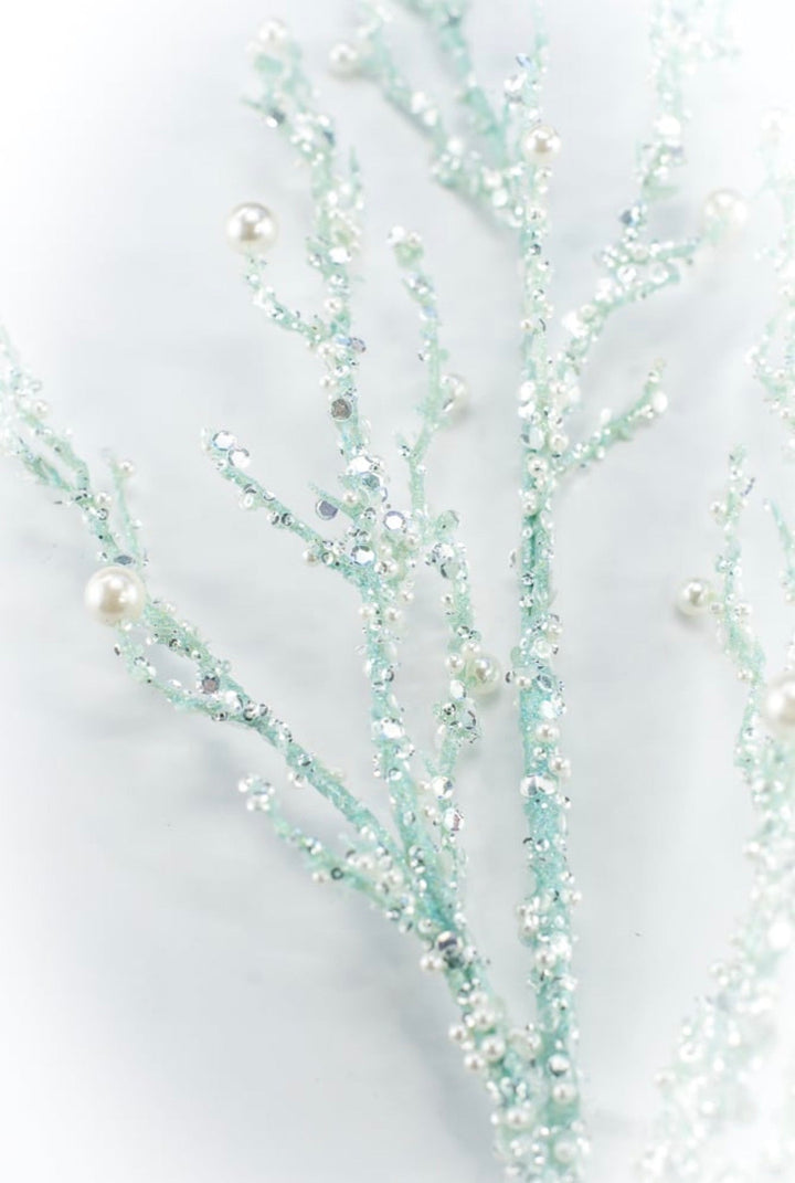 Blue Iced Pearl Twig Spray - Greenery Market40283-BL