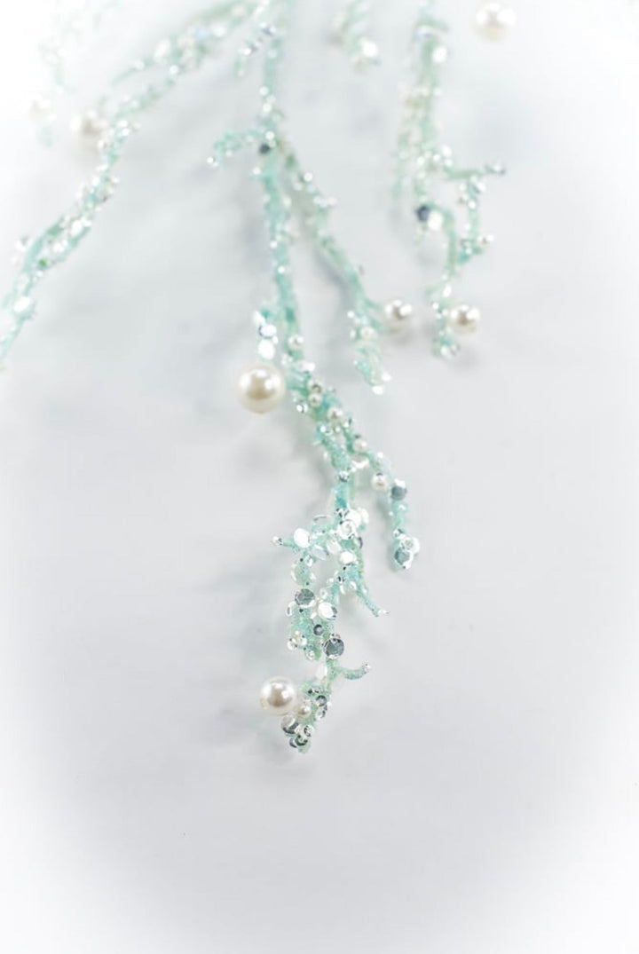 Blue Iced Pearl Twig Spray - Greenery Market40283-BL
