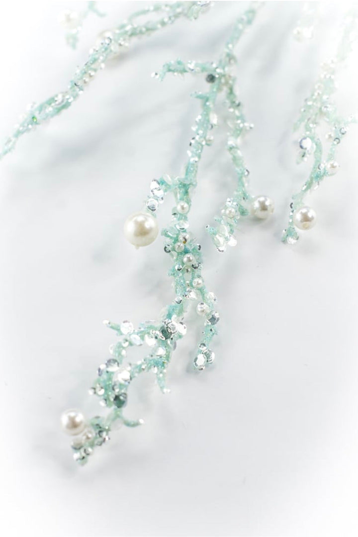 Blue Iced Pearl Twig Spray - Greenery Market40283-BL