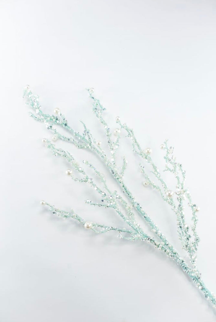 Blue Iced Pearl Twig Spray - Greenery Market40283-BL