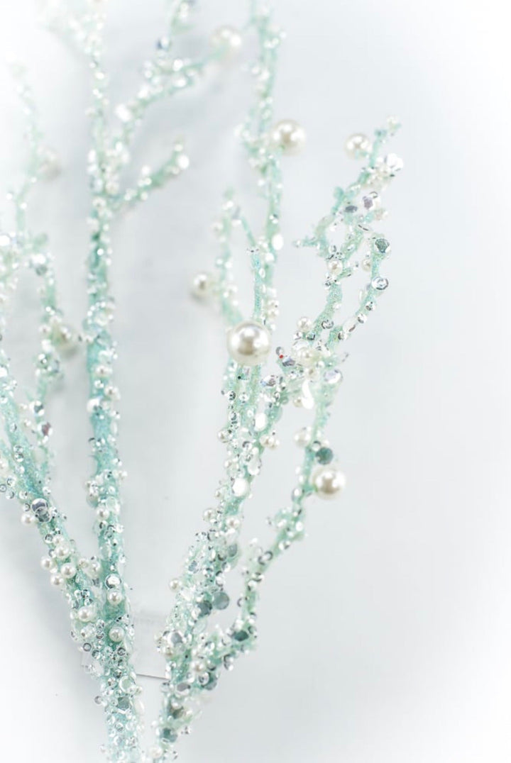 Blue Iced Pearl Twig Spray - Greenery Market40283-BL