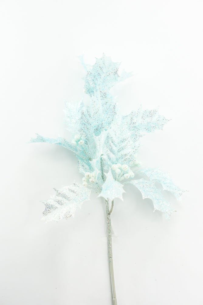 Blue Jelly Holly Leaves Pick - Greenery Market86554BL