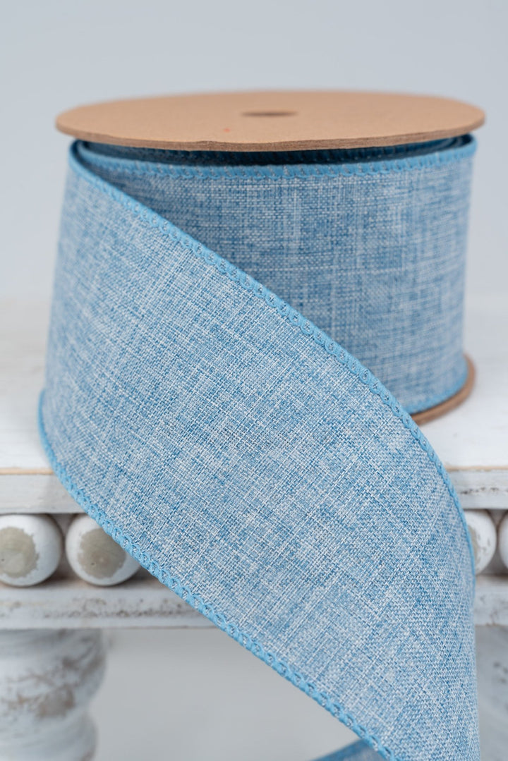 Blue Linen Wired Ribbon - 2.5" - Greenery MarketWired Ribbon4002W-332-63E