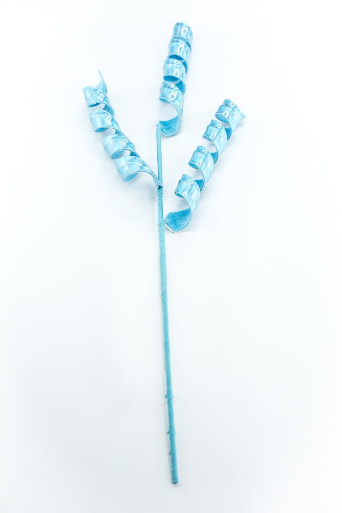 Blue Lustrous Curly Spray - Greenery Market86425BL