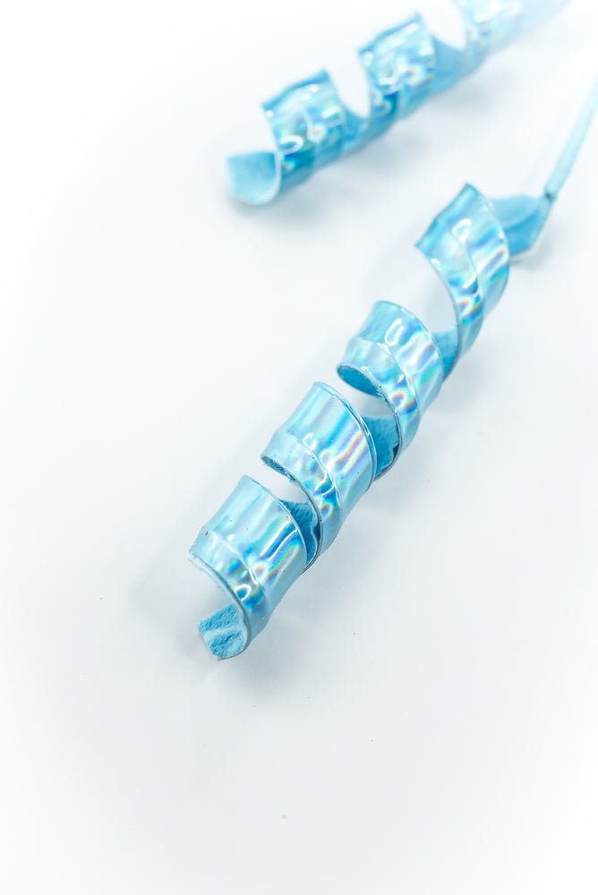 Blue Lustrous Curly Spray - Greenery Market86425BL