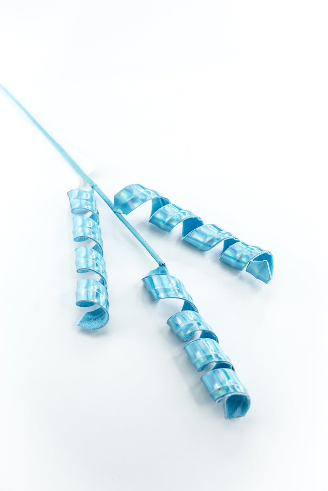 Blue Lustrous Curly Spray - Greenery Market86425BL