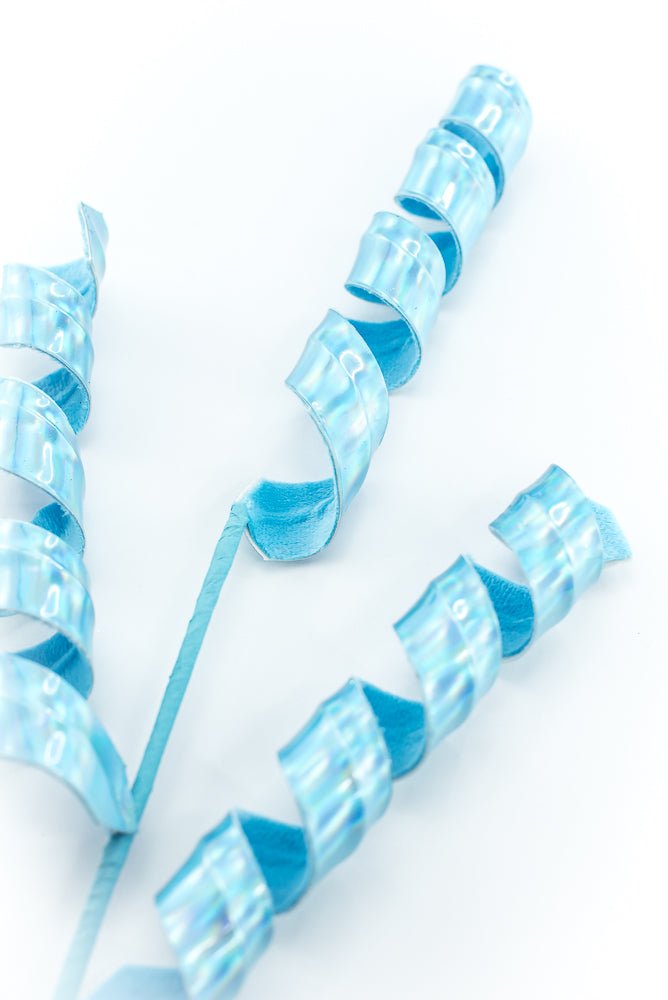 Blue Lustrous Curly Spray - Greenery Market86425BL