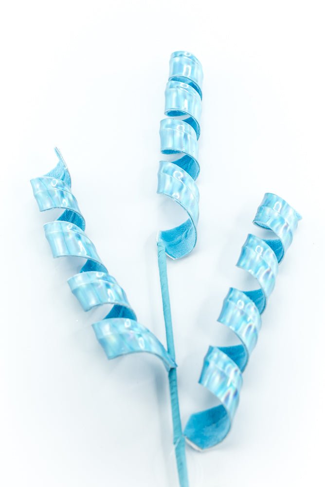 Blue Lustrous Curly Spray - Greenery Market86425BL