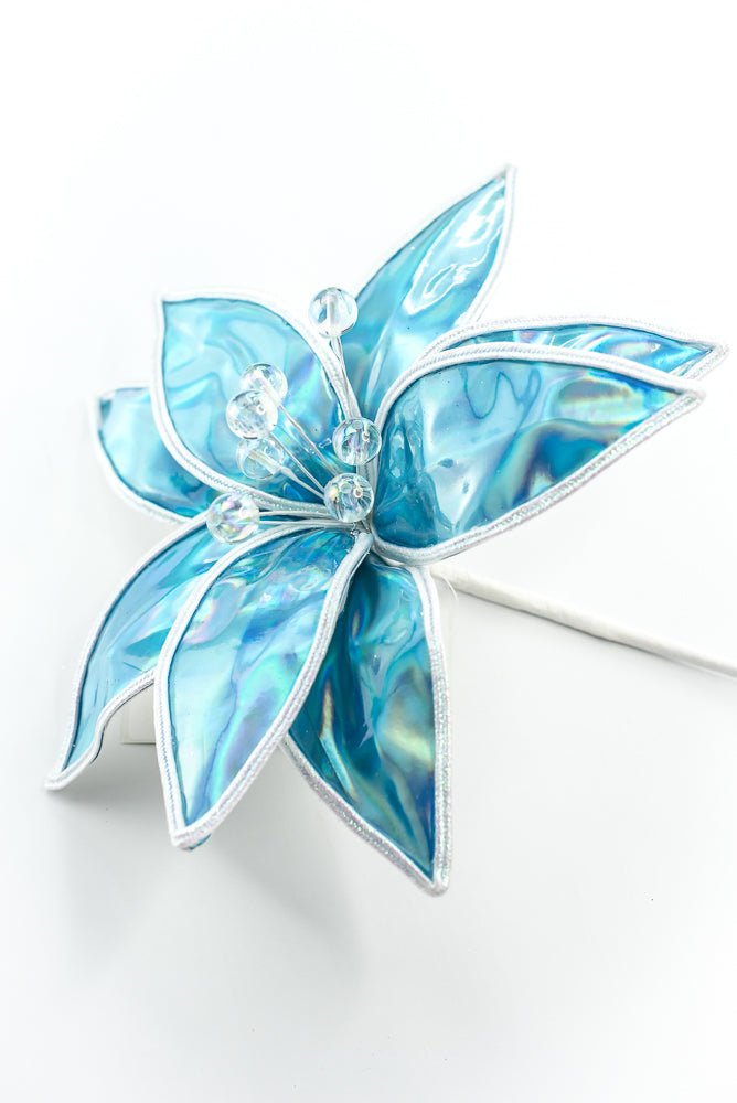 Blue Lustrous Poinsettia Stem - Greenery Market86426BL