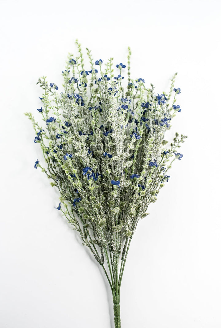 Blue Mini Filler Flower And Iced Greenery Bush - Greenery Market85263-BL