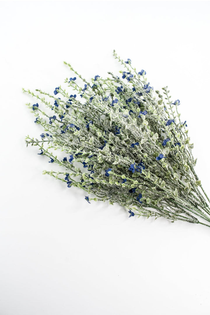 Blue Mini Filler Flower And Iced Greenery Bush - Greenery Market85263-BL