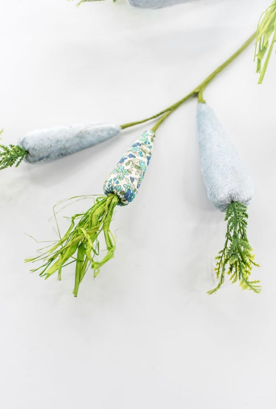 Blue Mixed Fabric Carrots Spray - 27" - Greenery Market65448-BL