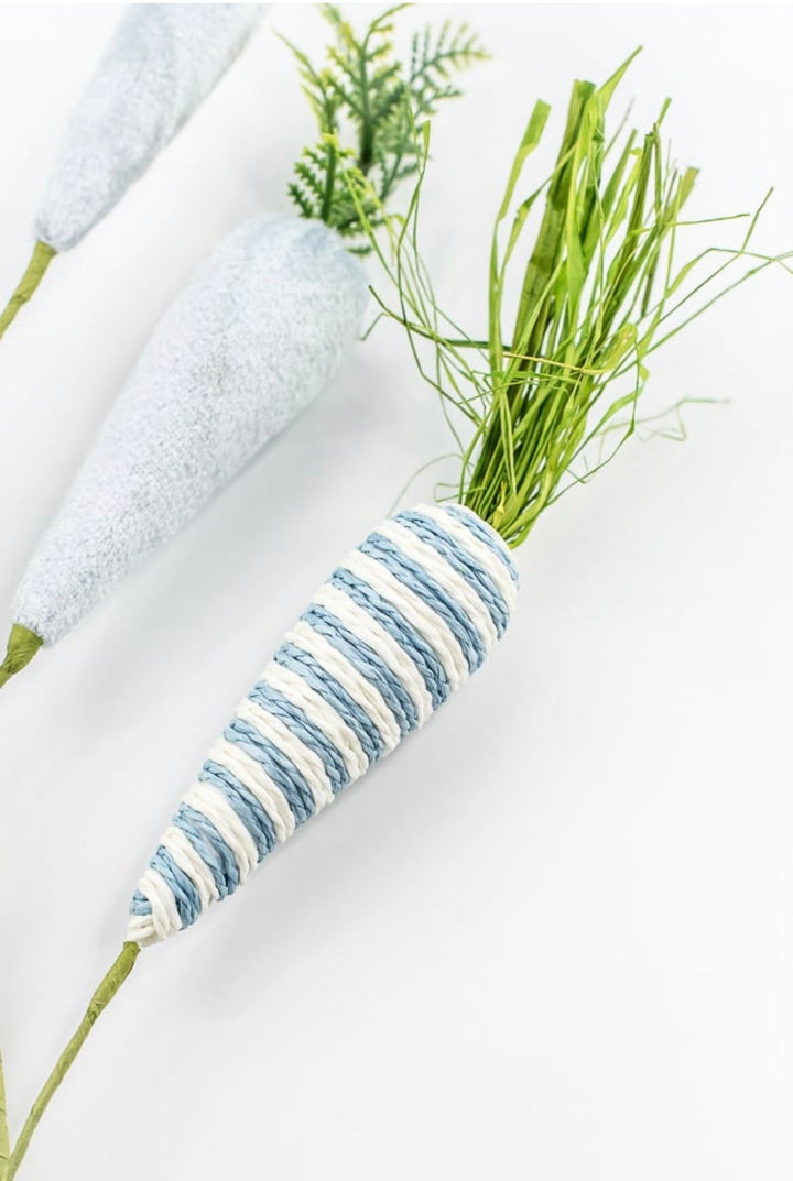 Blue Mixed Fabric Carrots Spray - 27" - Greenery Market65448-BL