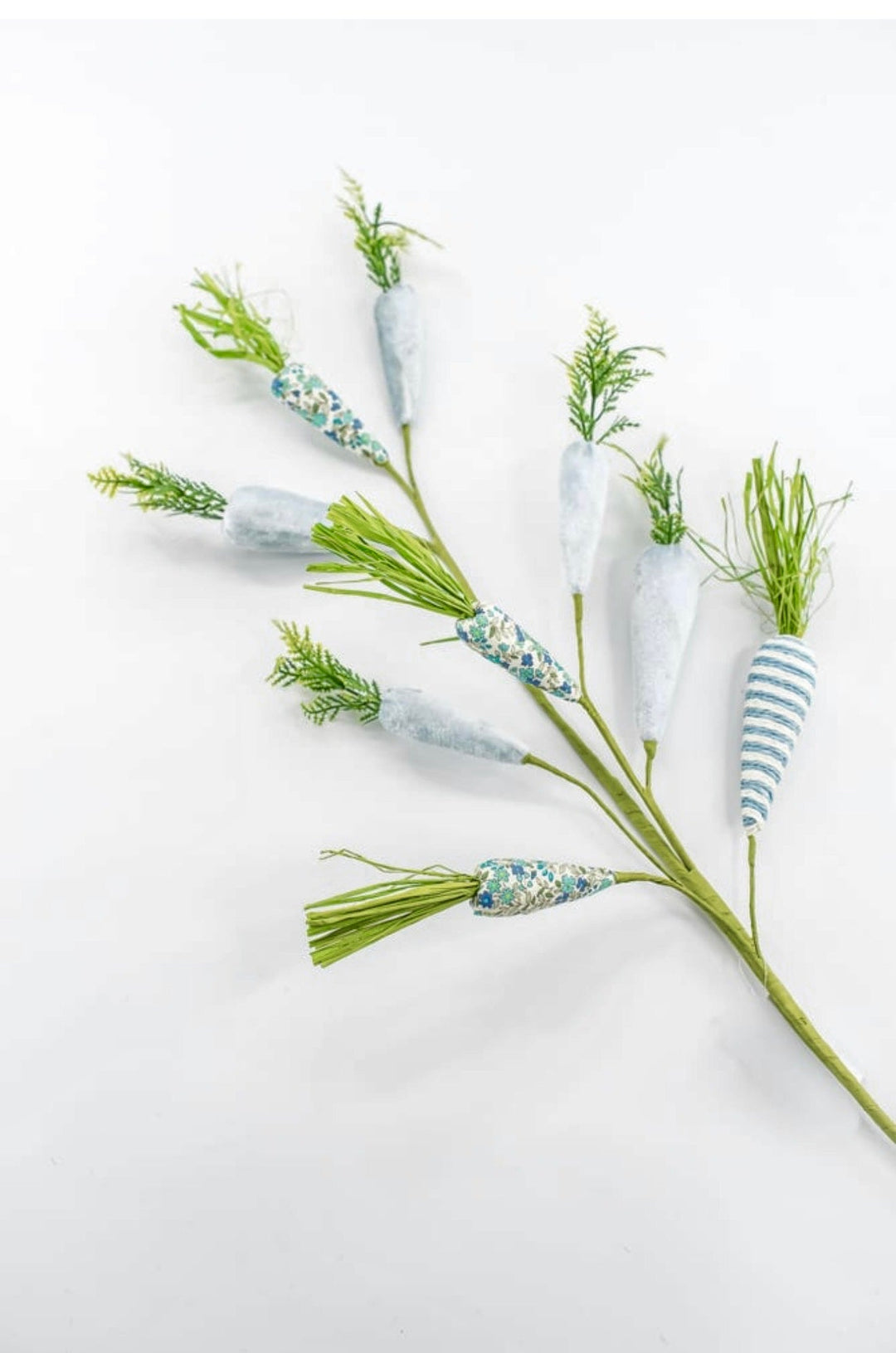 Blue Mixed Fabric Carrots Spray - 27" - Greenery Market65448-BL