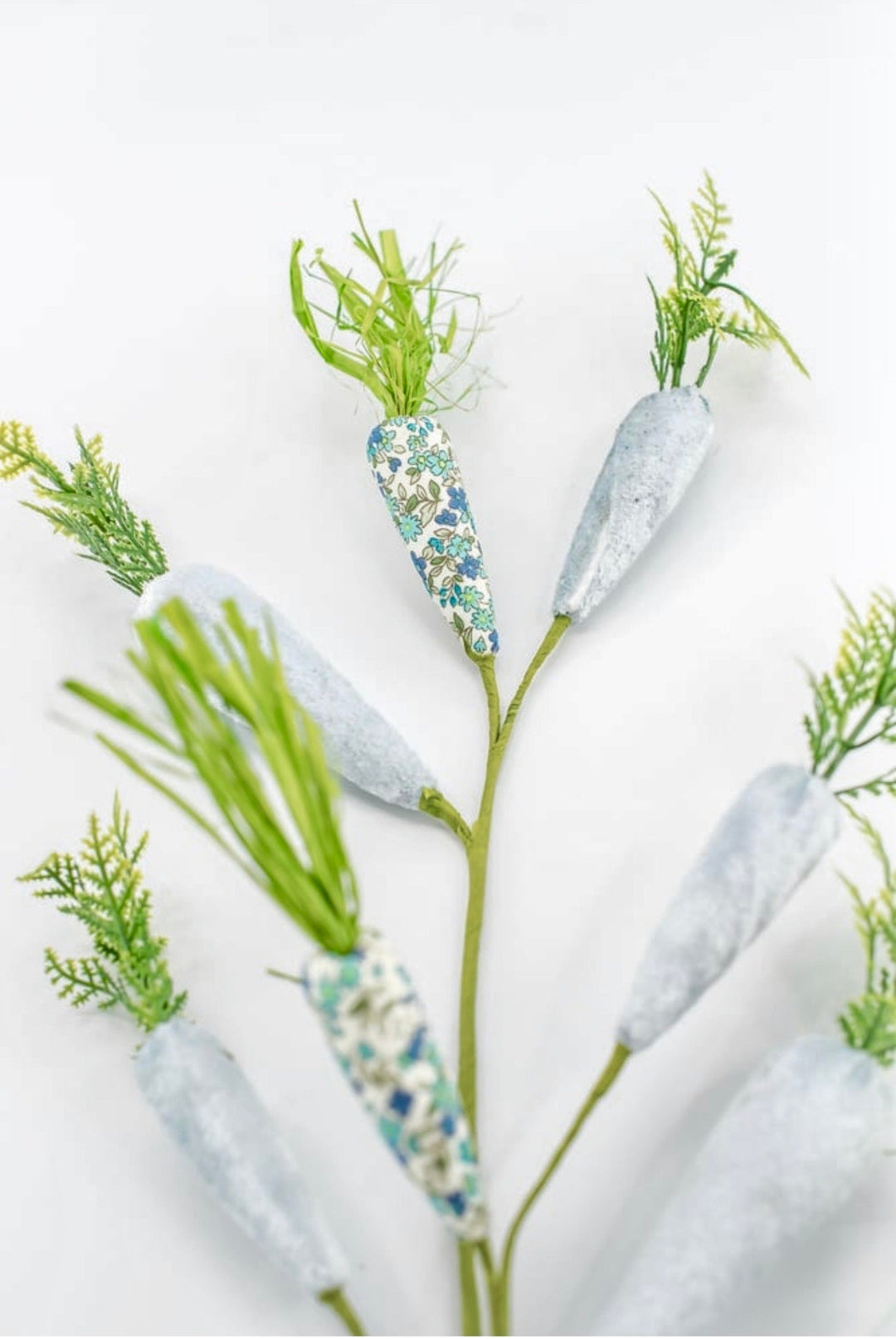 Blue Mixed Fabric Carrots Spray - 27" - Greenery Market65448-BL