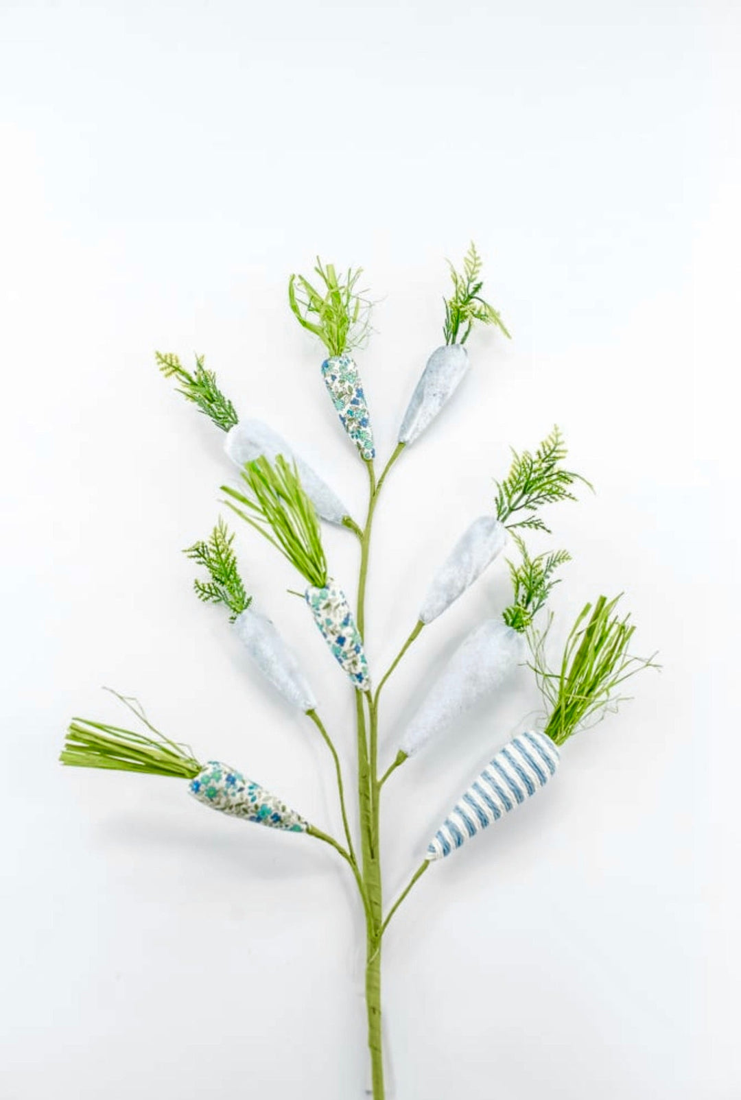 Blue Mixed Fabric Carrots Spray - 27" - Greenery Market65448-BL