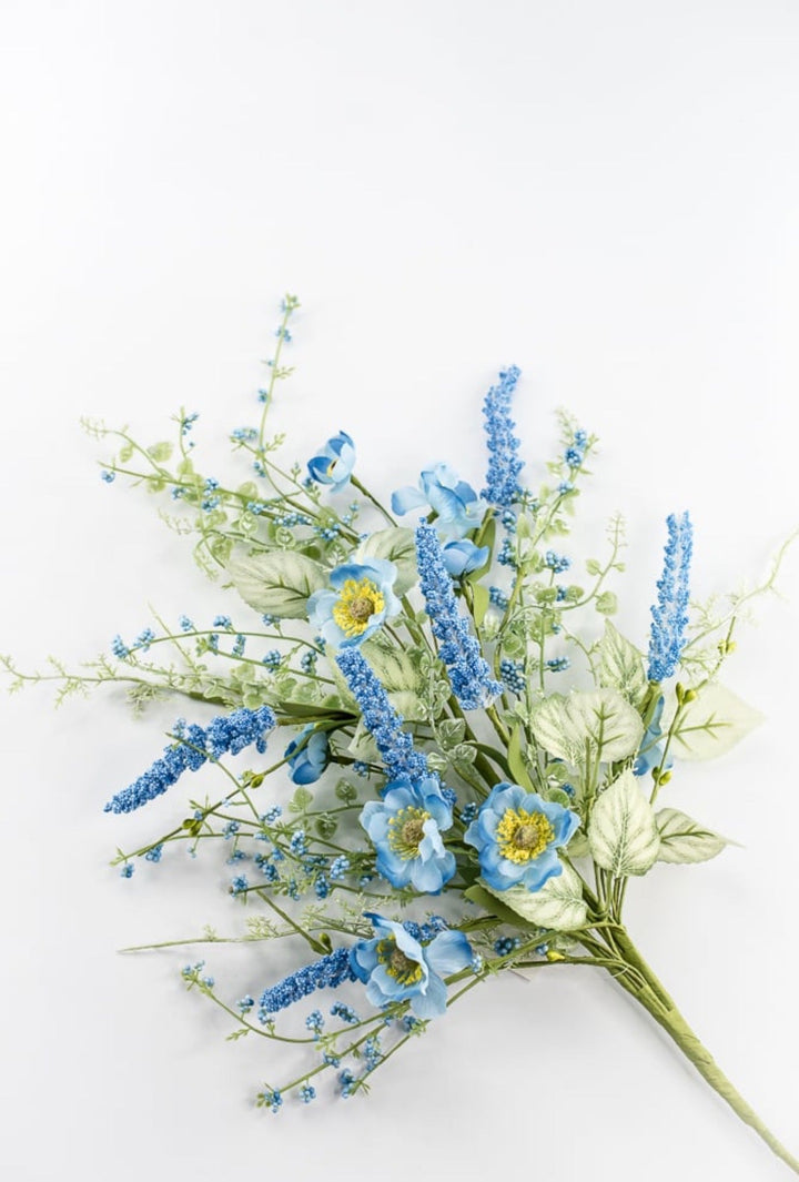 Blue Mixed Meadow Flowers Spray - 30.5" - Greenery Market40435-BL