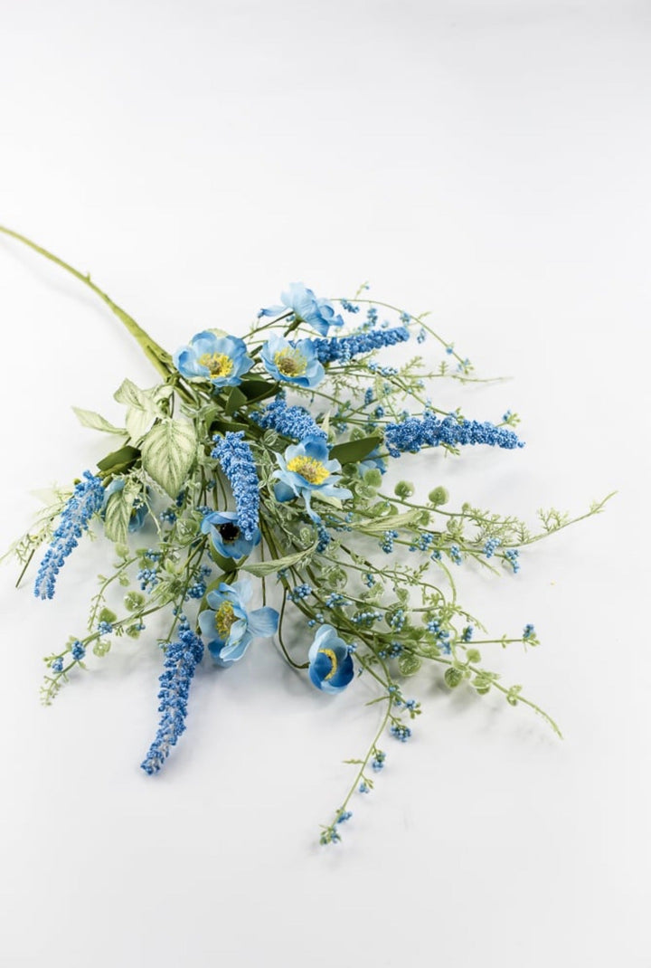 Blue Mixed Meadow Flowers Spray - 30.5" - Greenery Market40435-BL