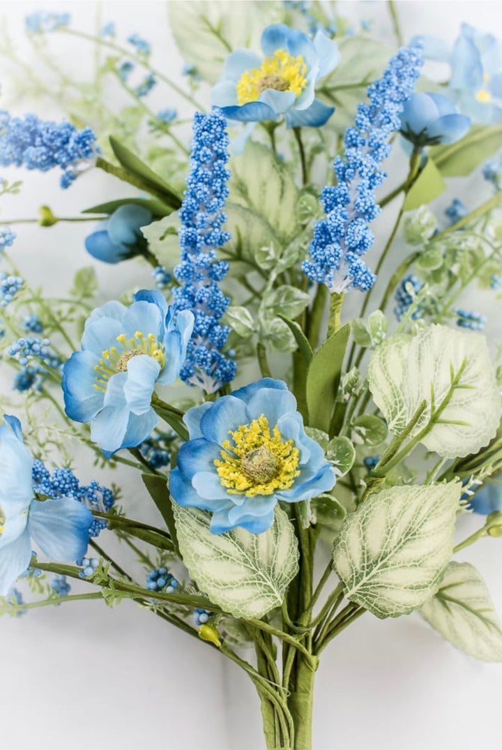 Blue Mixed Meadow Flowers Spray - 30.5" - Greenery Market40435-BL