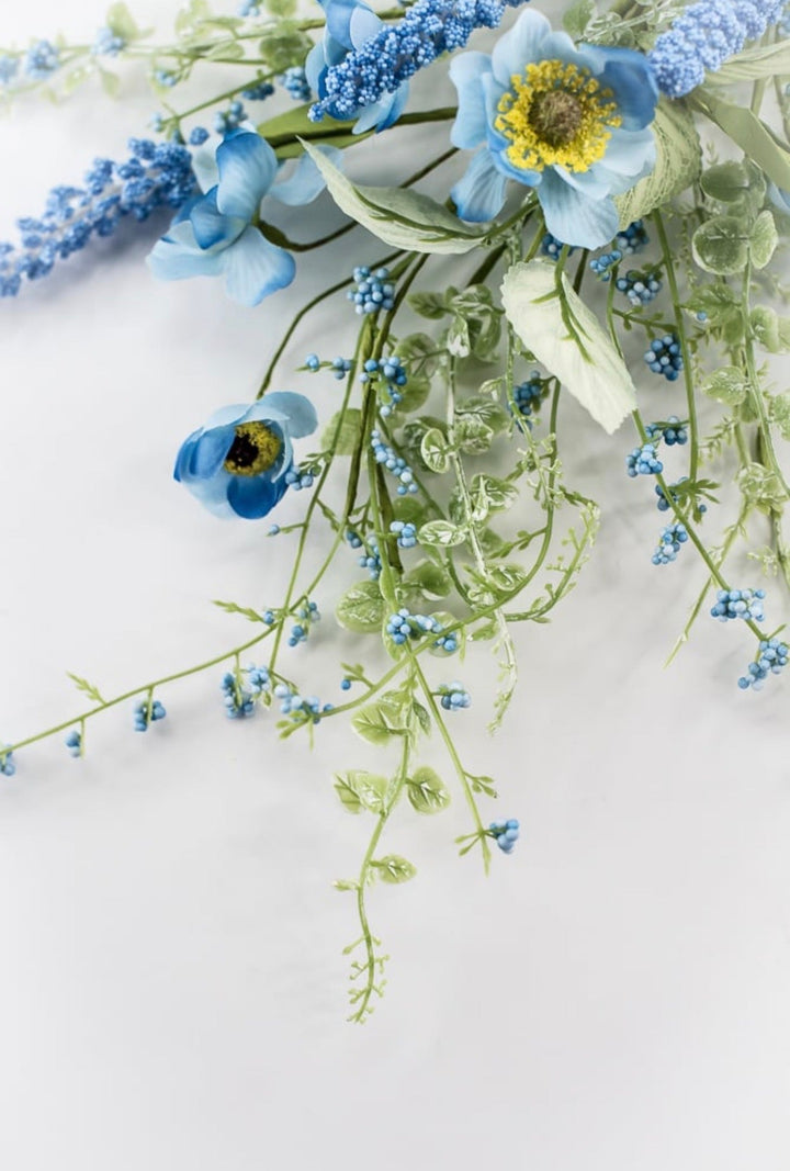 Blue Mixed Meadow Flowers Spray - 30.5" - Greenery Market40435-BL