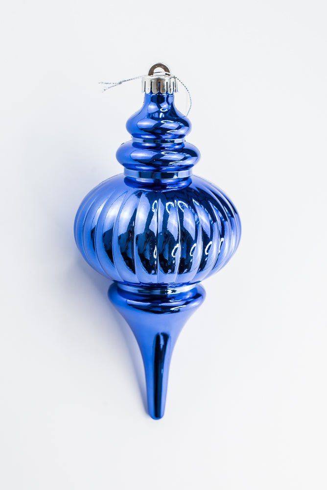 Blue Ornament Metallic Finial - 10" - Greenery MarketOrnaments86958BL