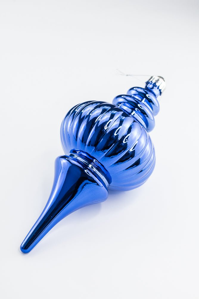 Blue Ornament Metallic Finial - 10" - Greenery MarketOrnaments86958BL