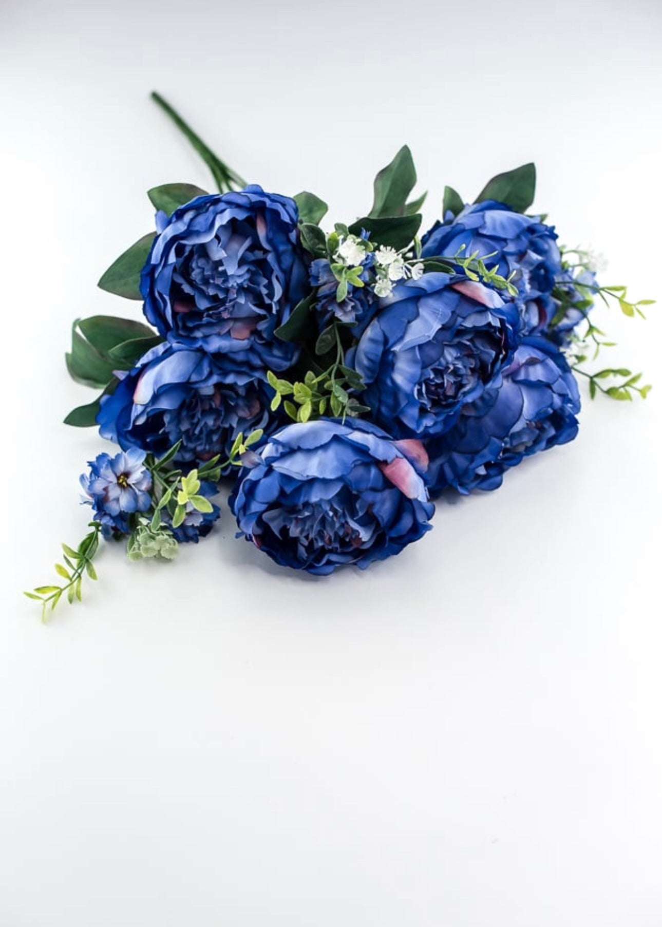 Blue peonies artificial flower bush 84295-bl - Greenery MarketArtificial Flora84295-BL