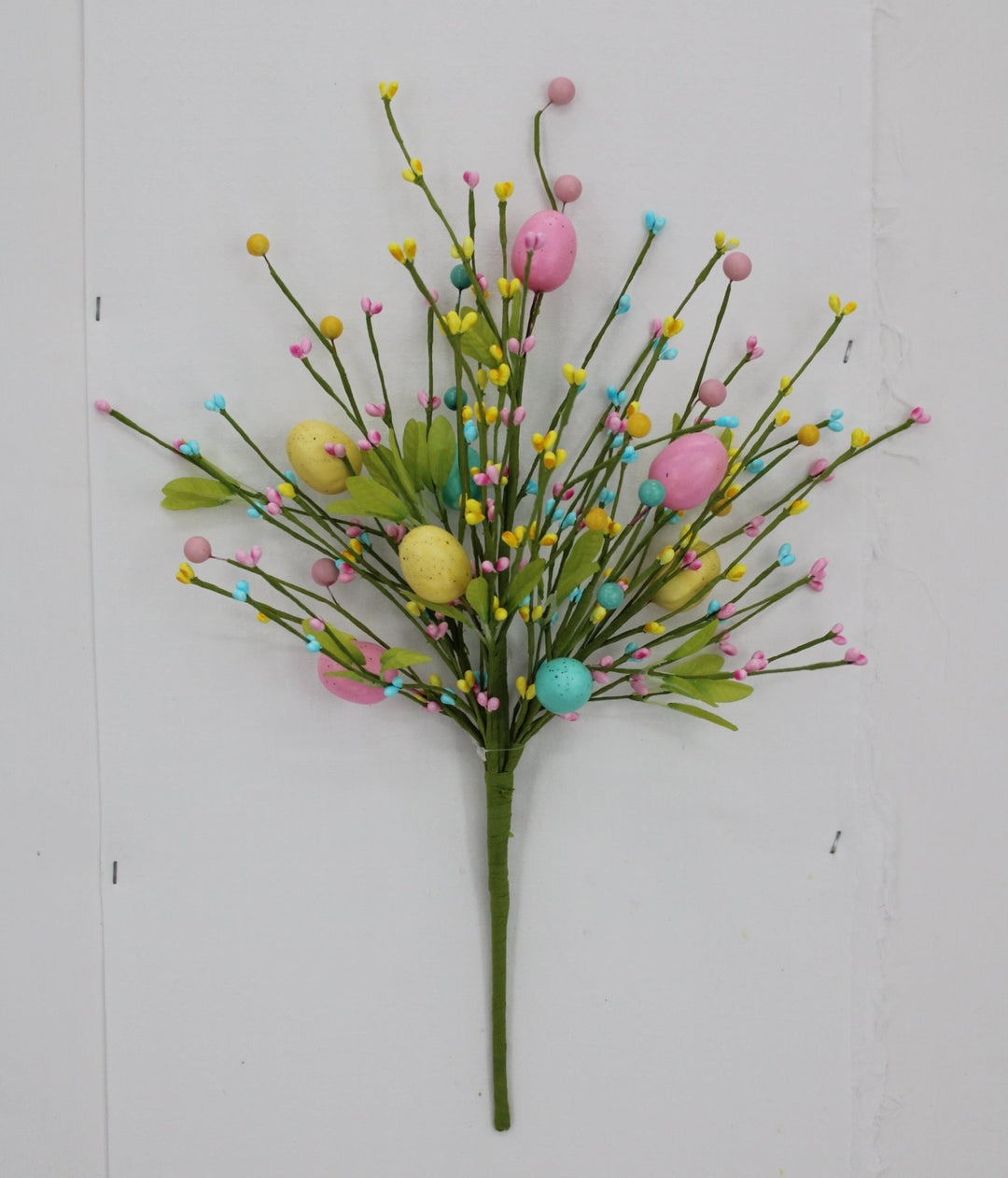 Blue, Pink, & Yellow Easter Eggs Berry Bush - 19" - Greenery Market65652-BLPKYEL