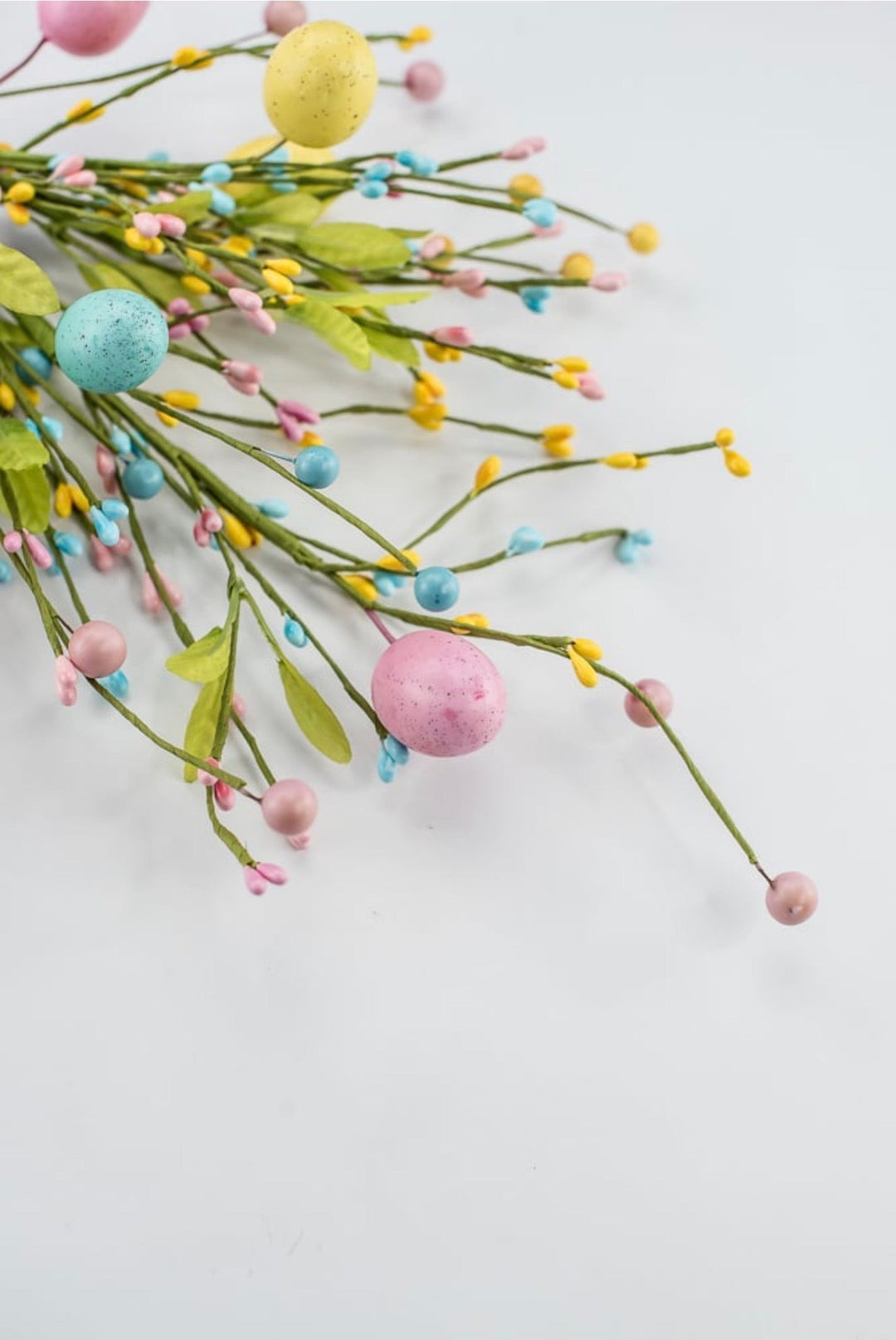 Blue, Pink, & Yellow Easter Eggs Berry Bush - 19" - Greenery Market65652-BLPKYEL