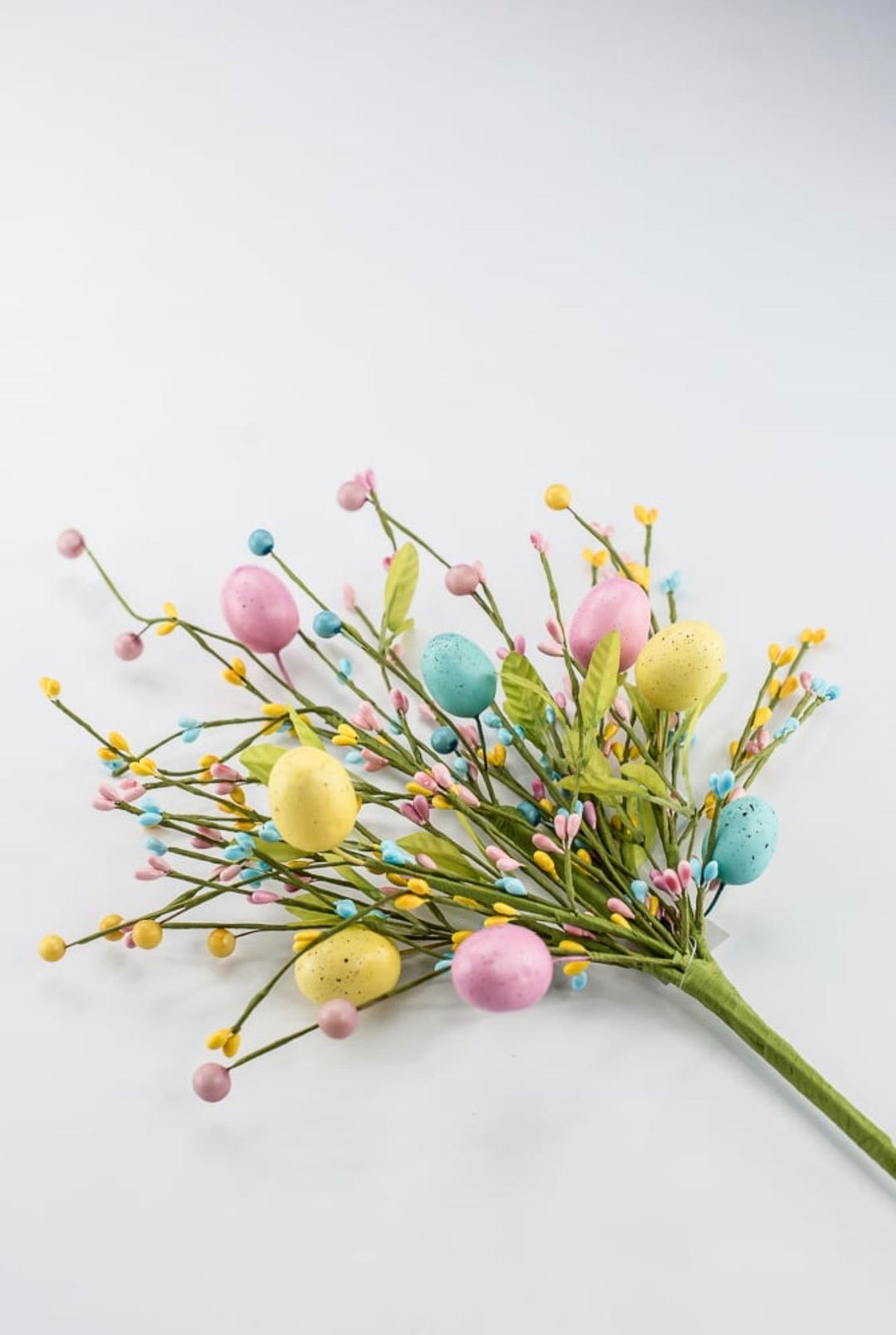 Blue, Pink, & Yellow Easter Eggs Berry Bush - 19" - Greenery Market65652-BLPKYEL