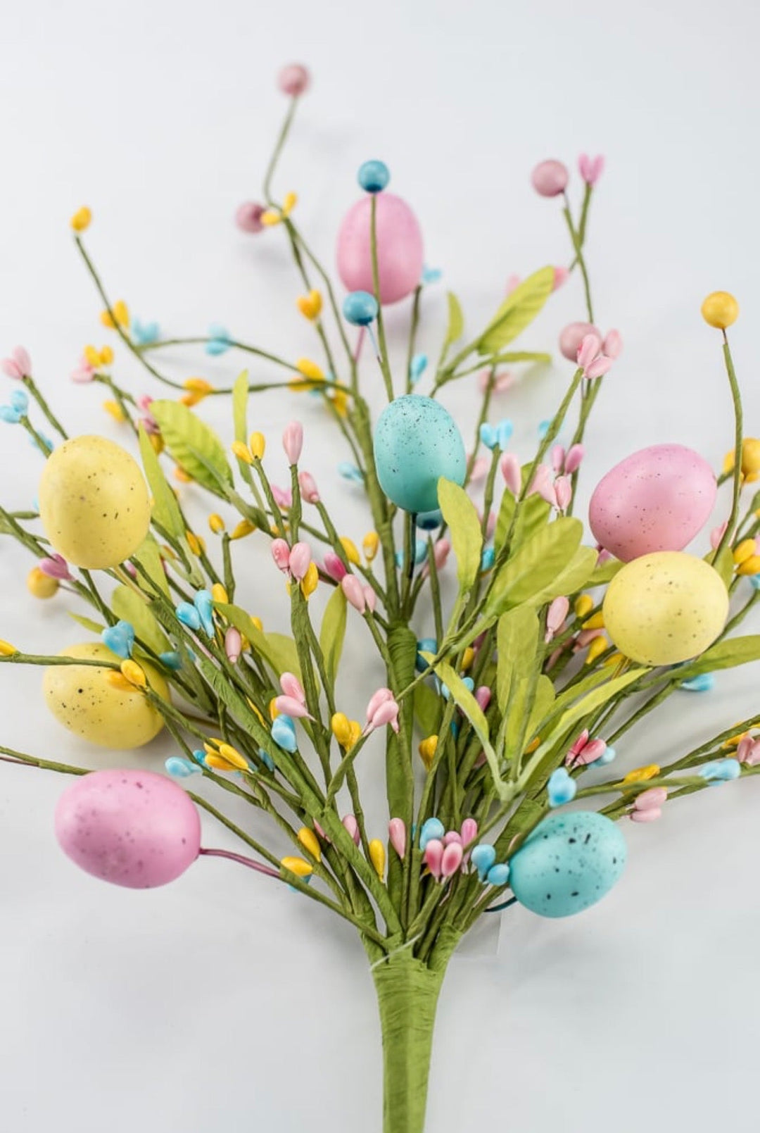 Blue, Pink, & Yellow Easter Eggs Berry Bush - 19" - Greenery Market65652-BLPKYEL