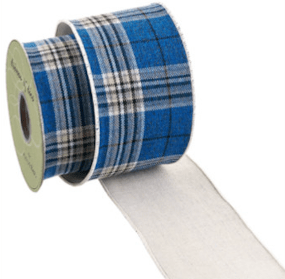 Blue Plaid Ribbon - 4" - Greenery MarketRW0060-BL