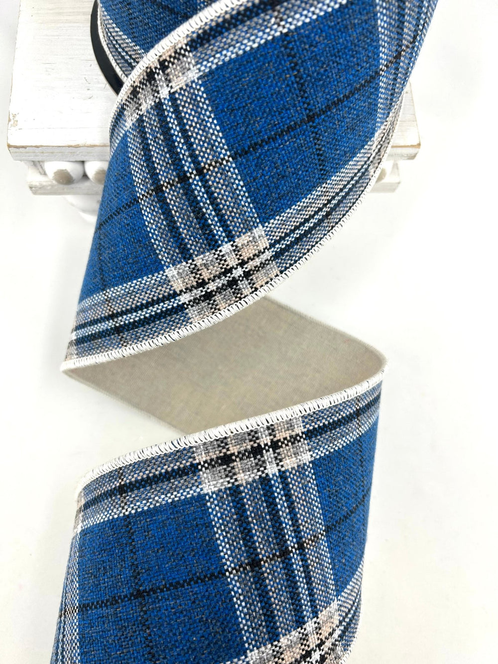 Blue Plaid Wired Ribbon - 4" - Greenery MarketRW0060-BL