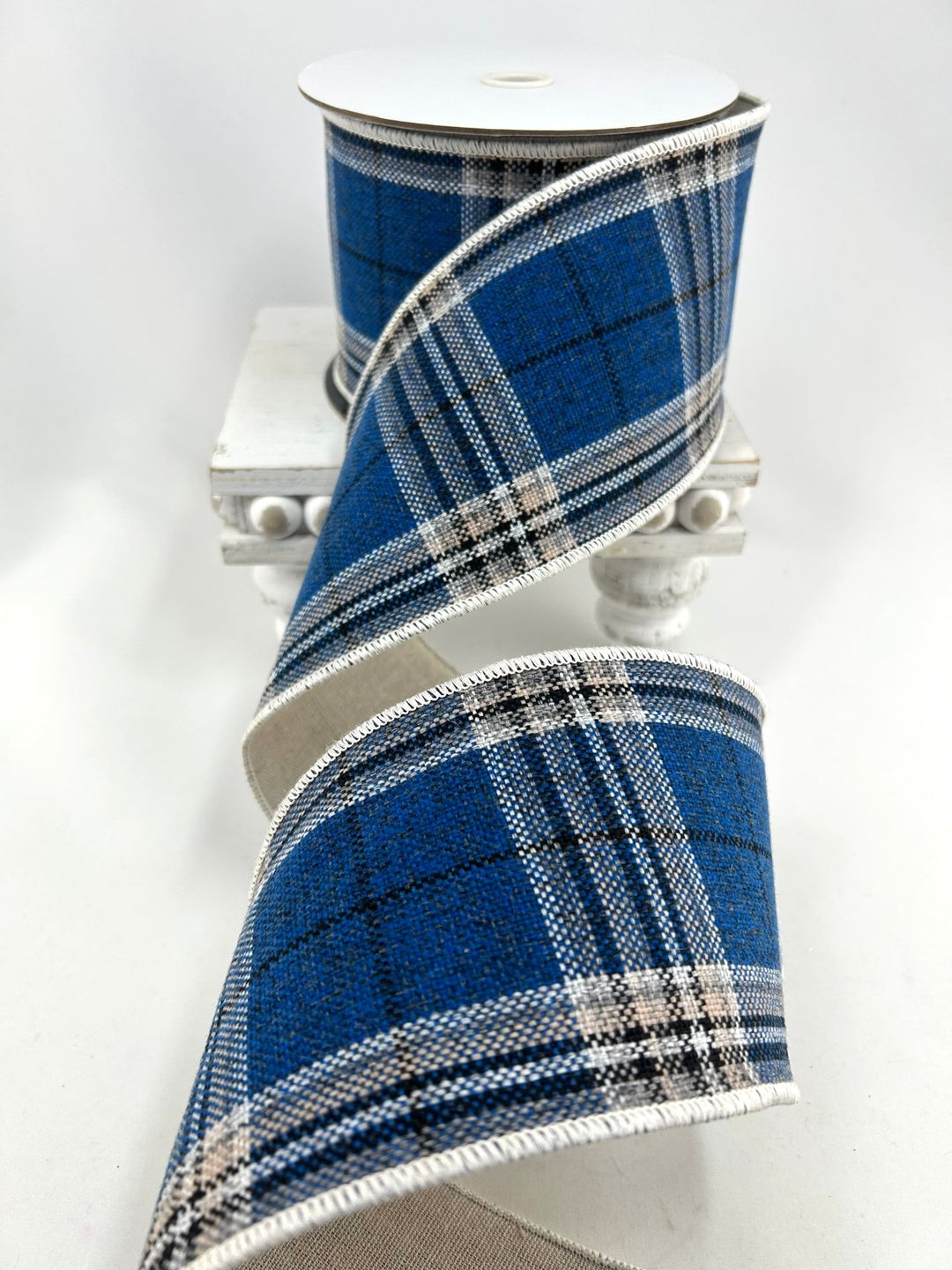Blue Plaid Wired Ribbon - 4" - Greenery MarketRW0060-BL