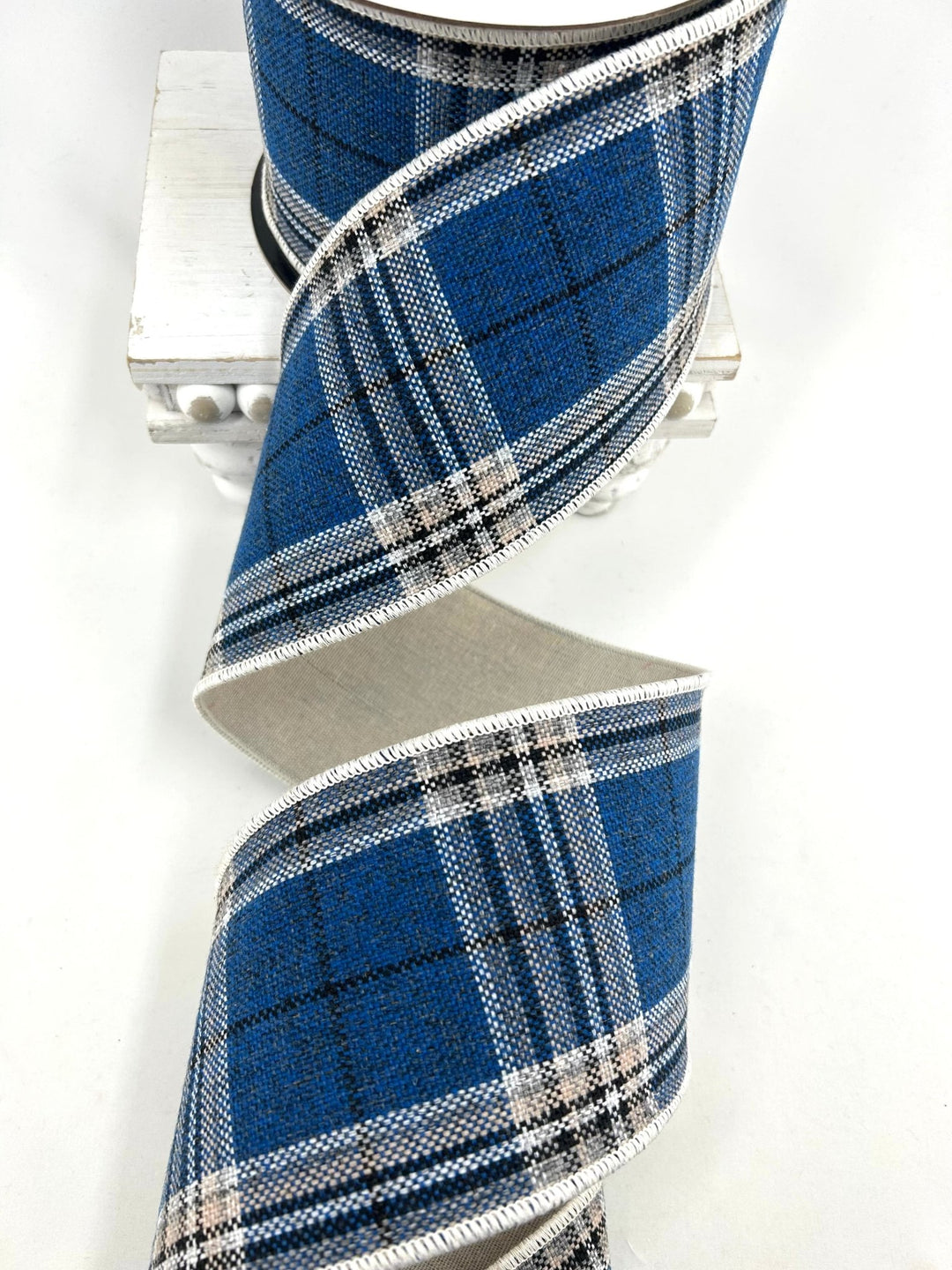 Blue Plaid Wired Ribbon - 4" - Greenery MarketRW0060-BL