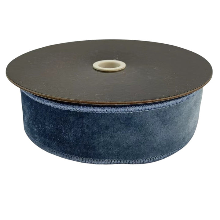 Blue Premier Velvet Wired Ribbon - 1.5" - Greenery MarketRibbon259982