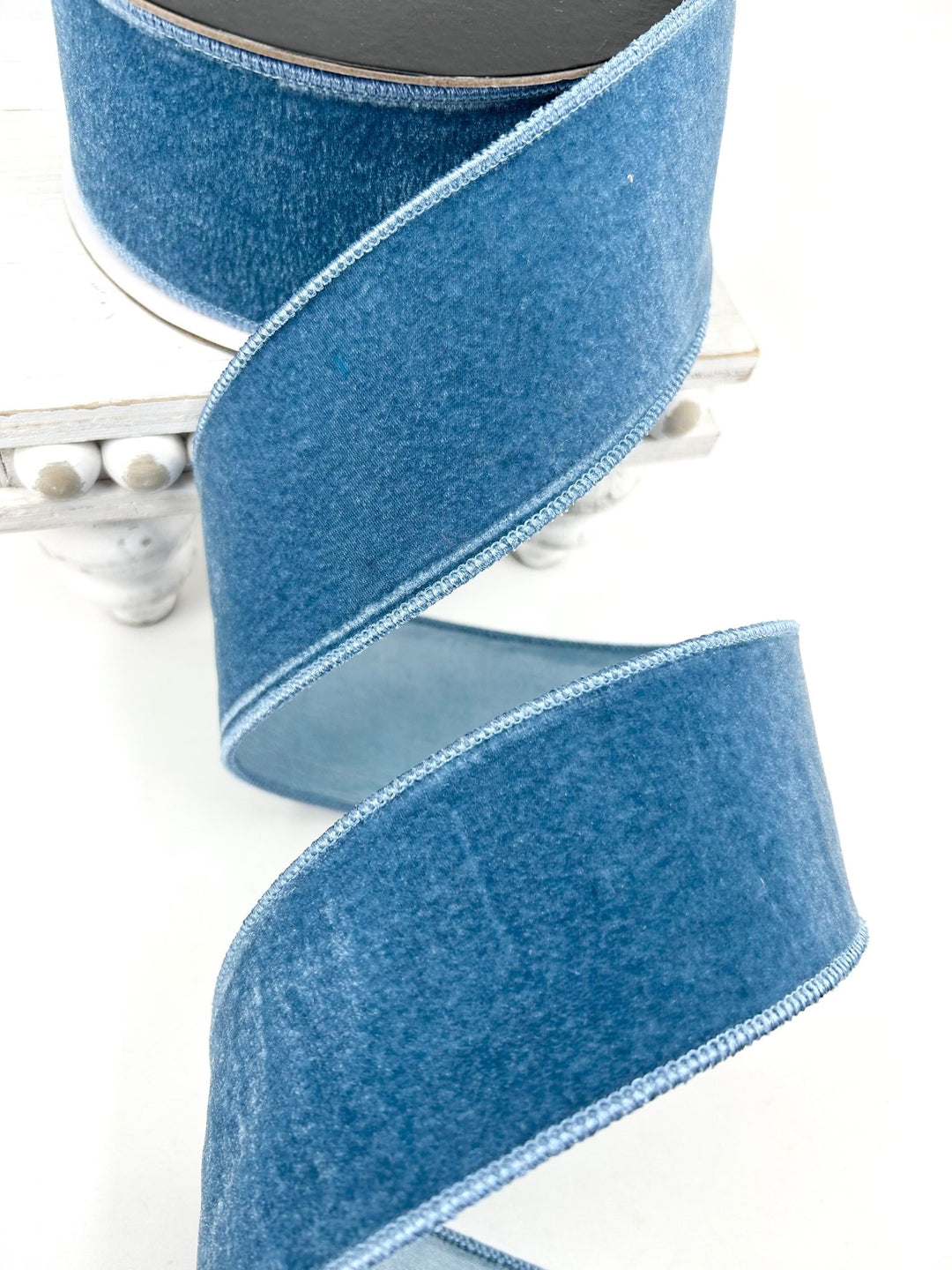 Blue Premier Velvet Wired Ribbon - 2.5" - Greenery MarketRibbon259987
