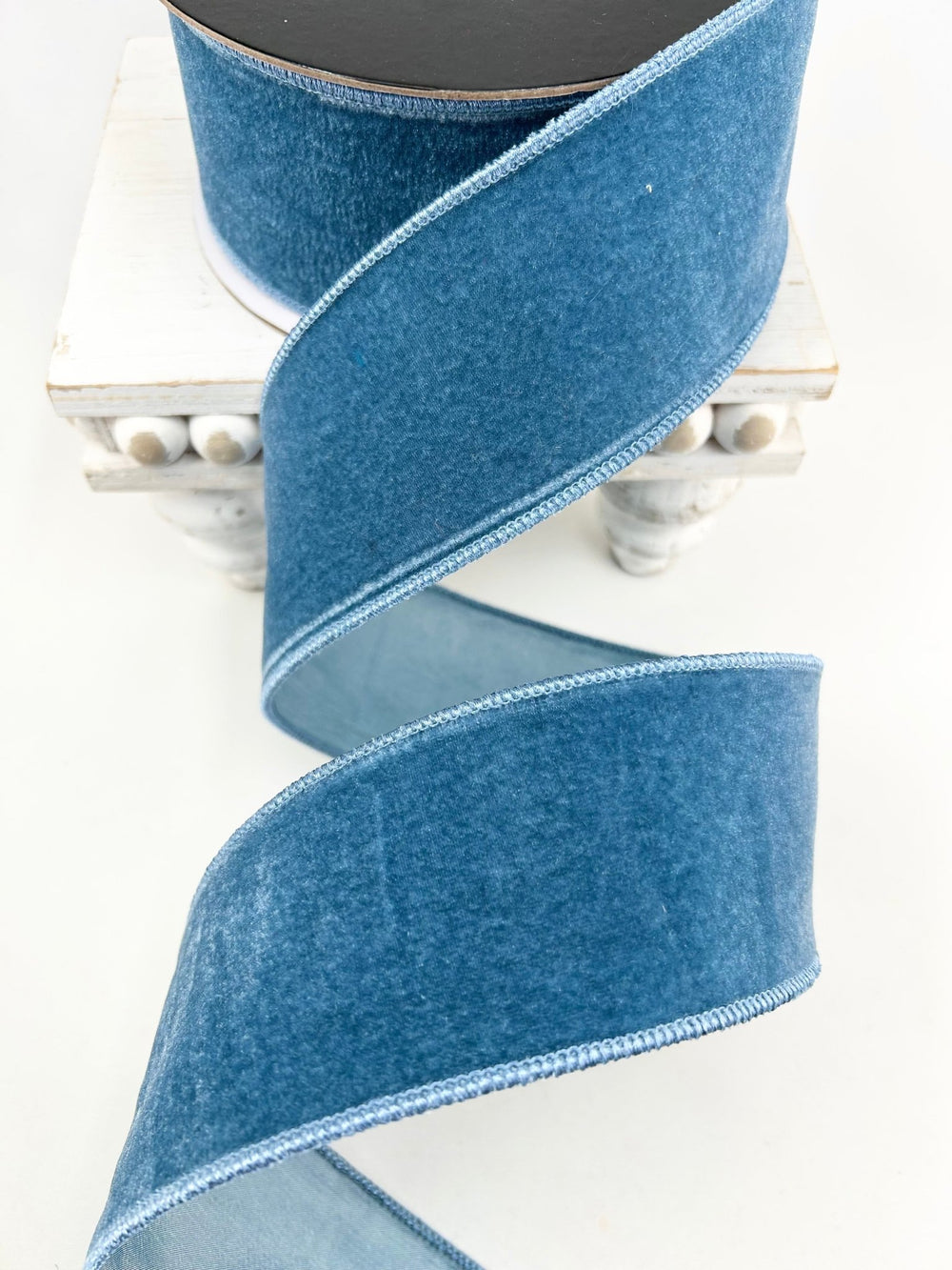 Blue Premier Velvet Wired Ribbon - 2.5" - Greenery MarketRibbon259987