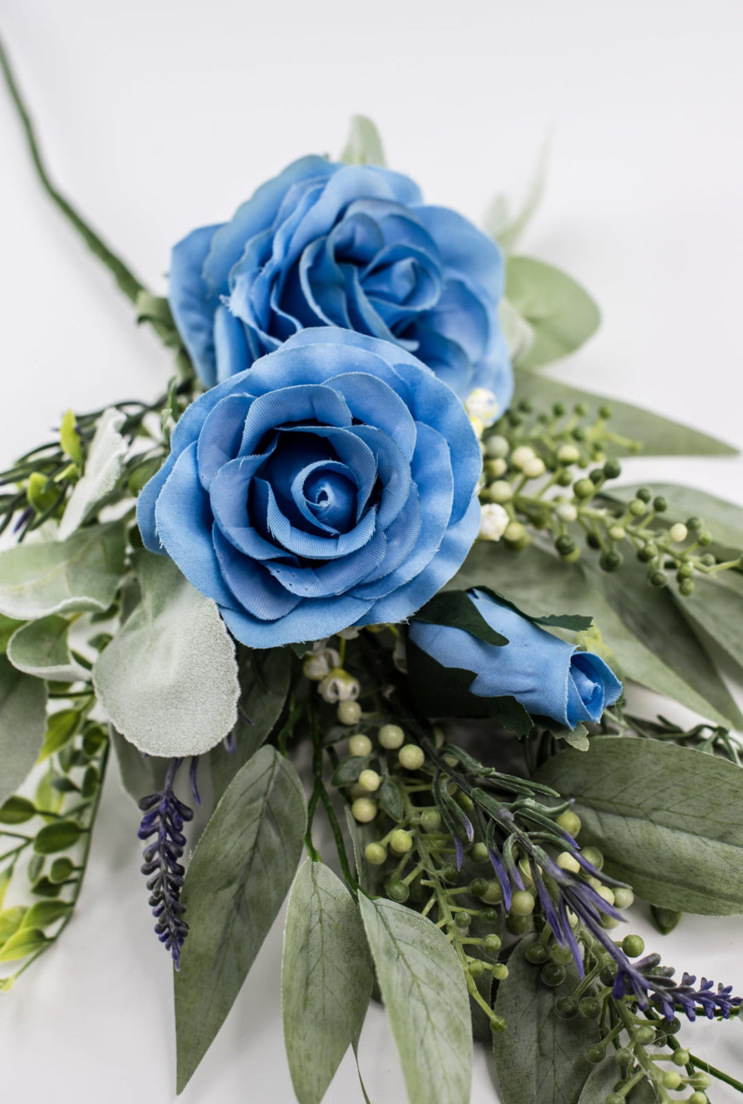 Blue Sprayed Roses Blue rose spray and greenery - Greenery Market