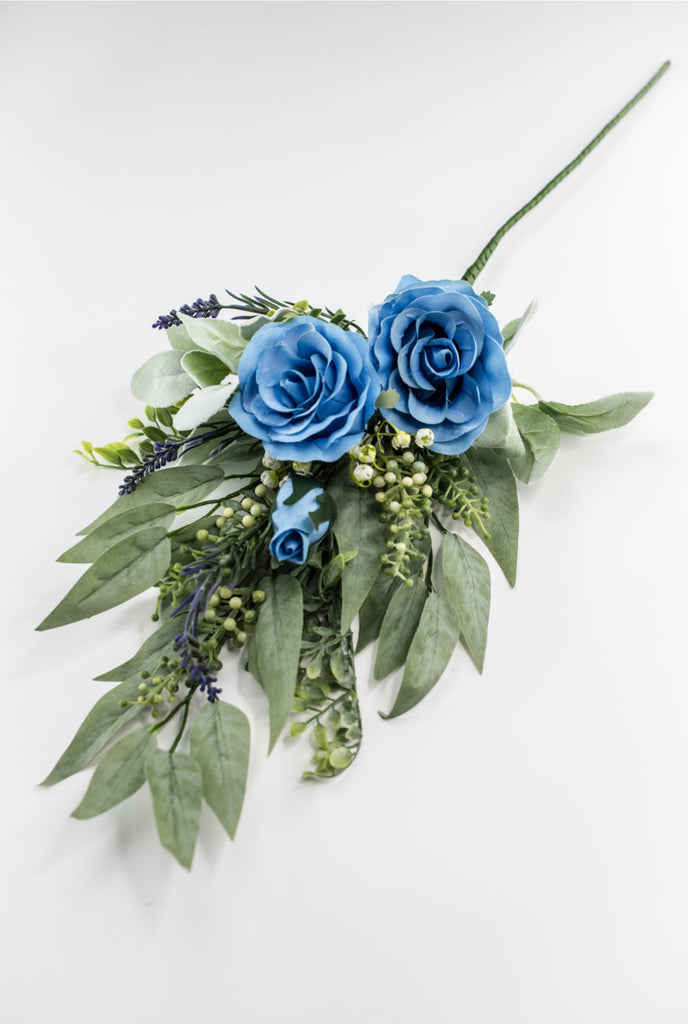 Blue rose spray and greenery - Greenery Market