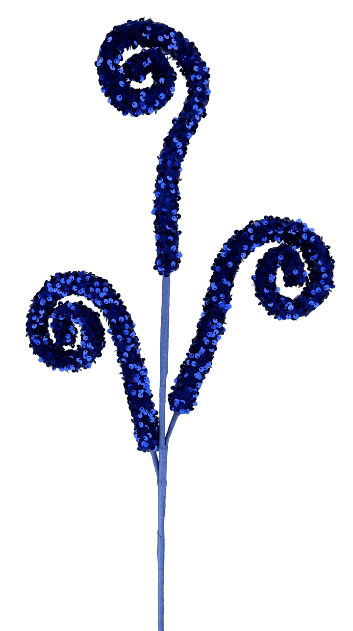 Blue Sequin Curly Spray - Greenery Market85921BL